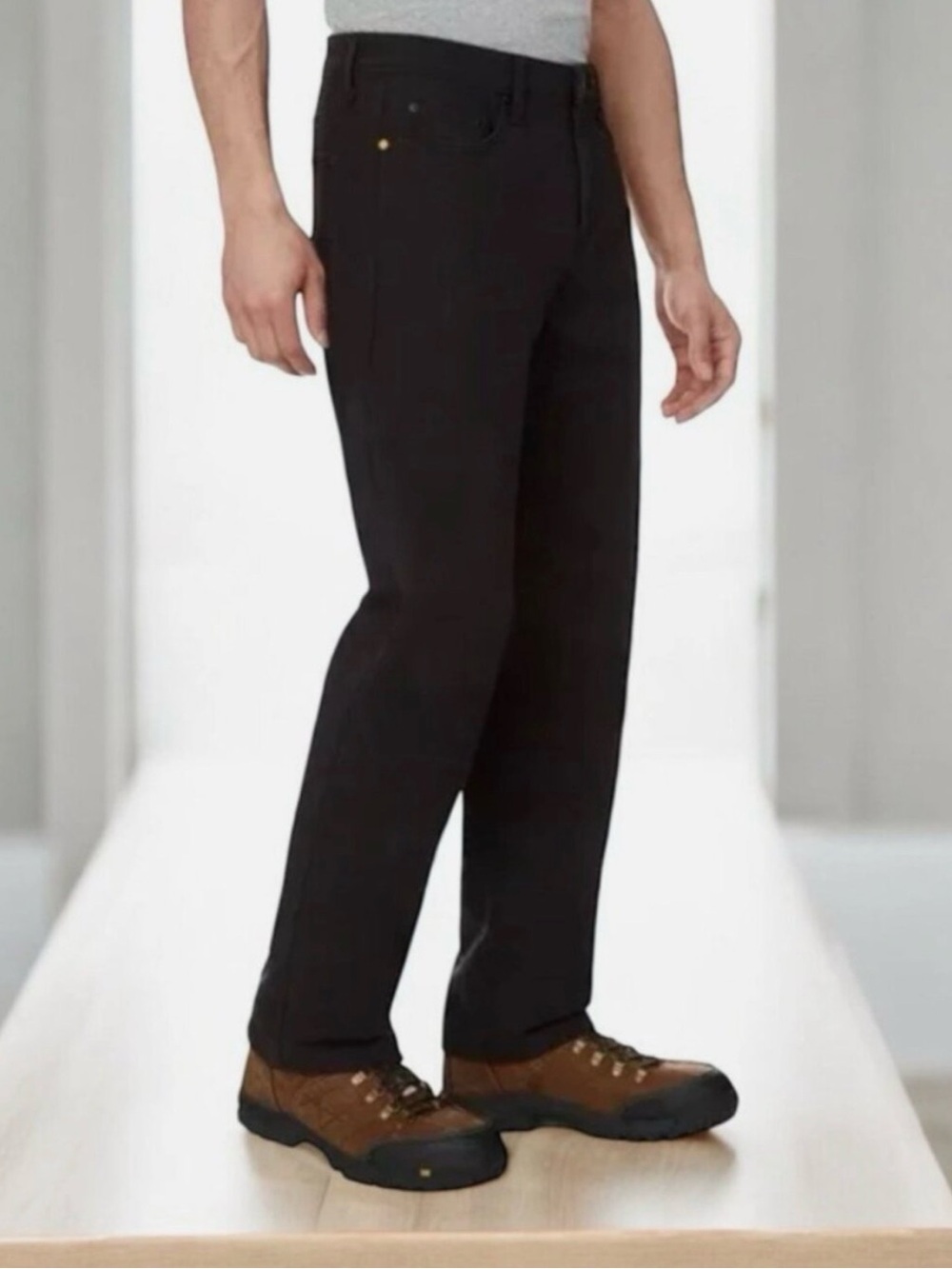 CAT Men's Straight Leg Fleece
Lined Stretch Canvas Work Pants
Black size 36X32